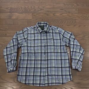 Vintage Woolrich Men's Casual Plaid Shirt - Blue, Green, White